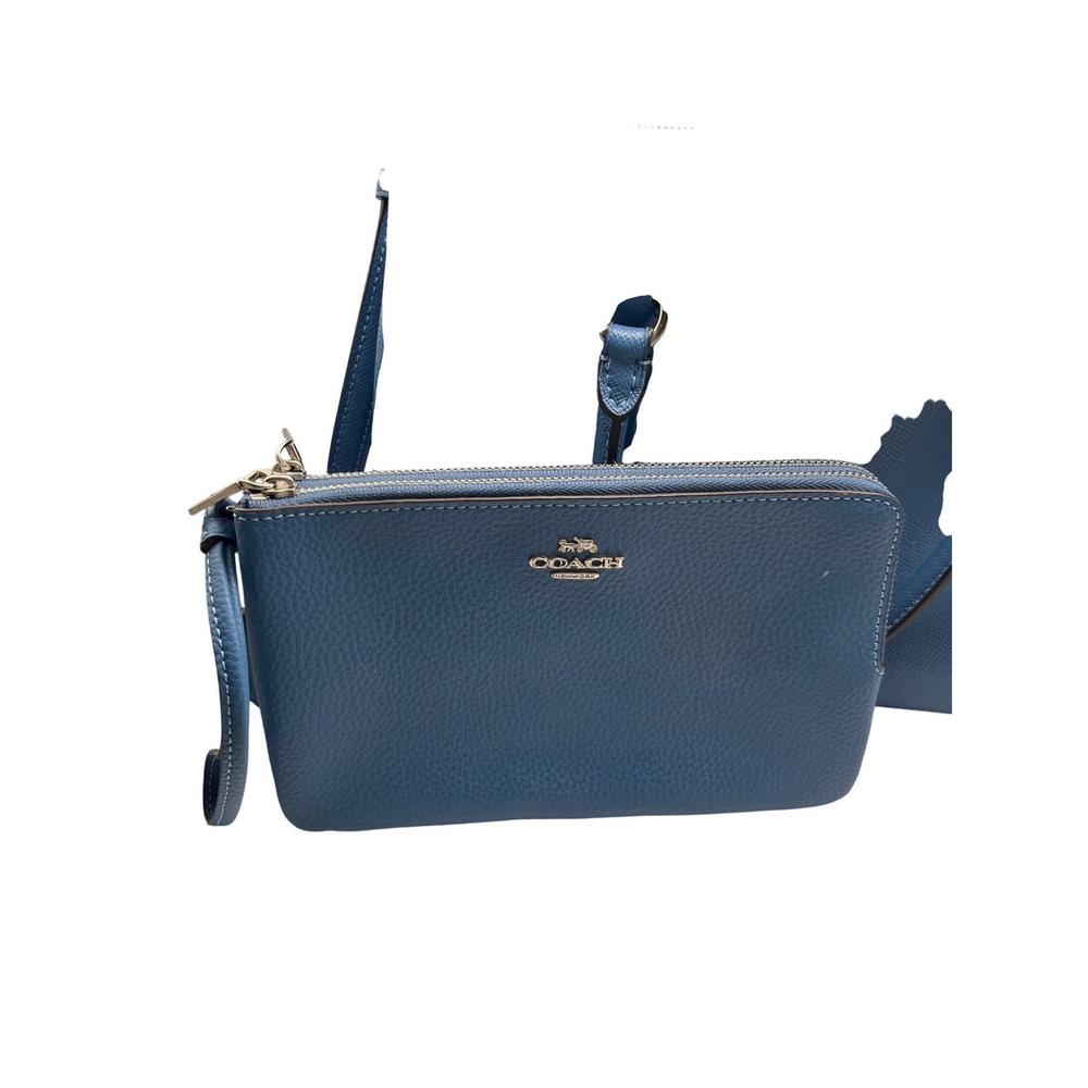 Coach Christie Carryall Blue Crossgrain Leather Satchel Bag F11925 - Picture 13 of 16